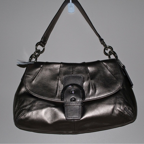 New w/Tags Coach Gold BRONZE LEATHER FLAP F17217 BELOW $348 Retail-SOLD OUT-RARE - Picture 2 of 7